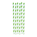 12 cannucce Stripes in carta verde/bianco Big Party